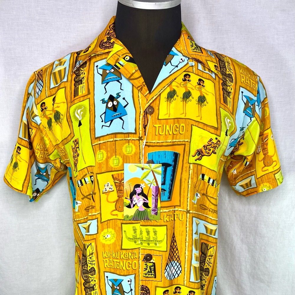 Shag Jose Agle By Avanti Ku-Ku Kana Aloha Tiki Shirt Size Small